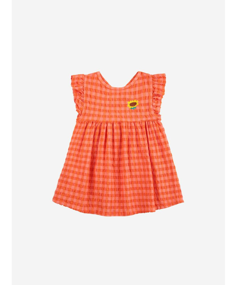 Bobo Choses Baby Vichy Woven Dress Orange