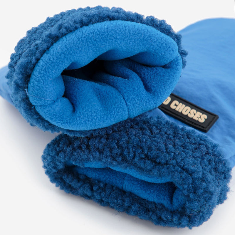 Bobo Choses Bicolor Mittens Blue