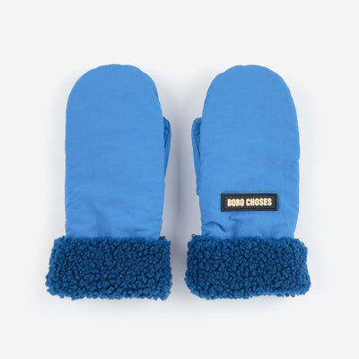 Bobo Choses Bicolor Mittens Blue