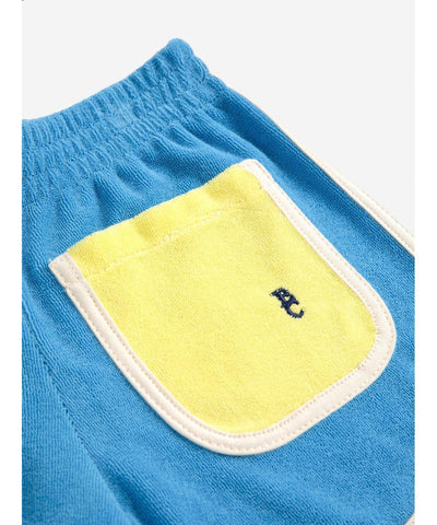 Bobo Choses Blue Color Block Terry Cloth Shorts