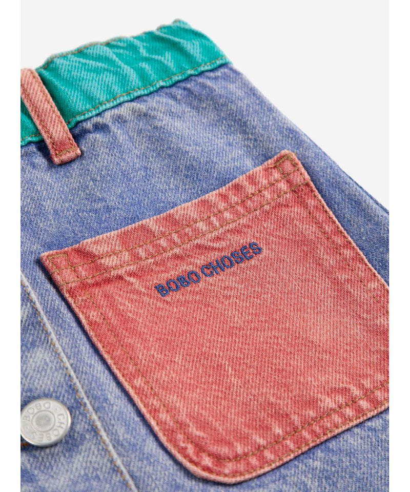 Bobo Choses Color Block Denim Skirt Multicolor