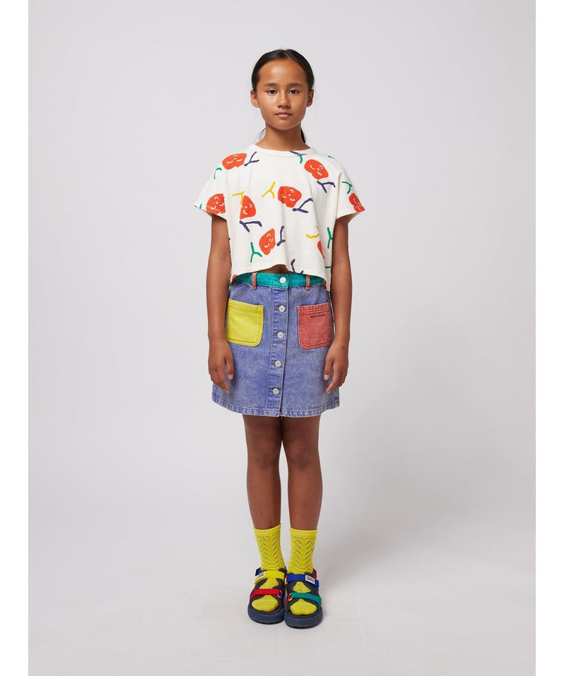 Bobo Choses Color Block Denim Skirt Multicolor