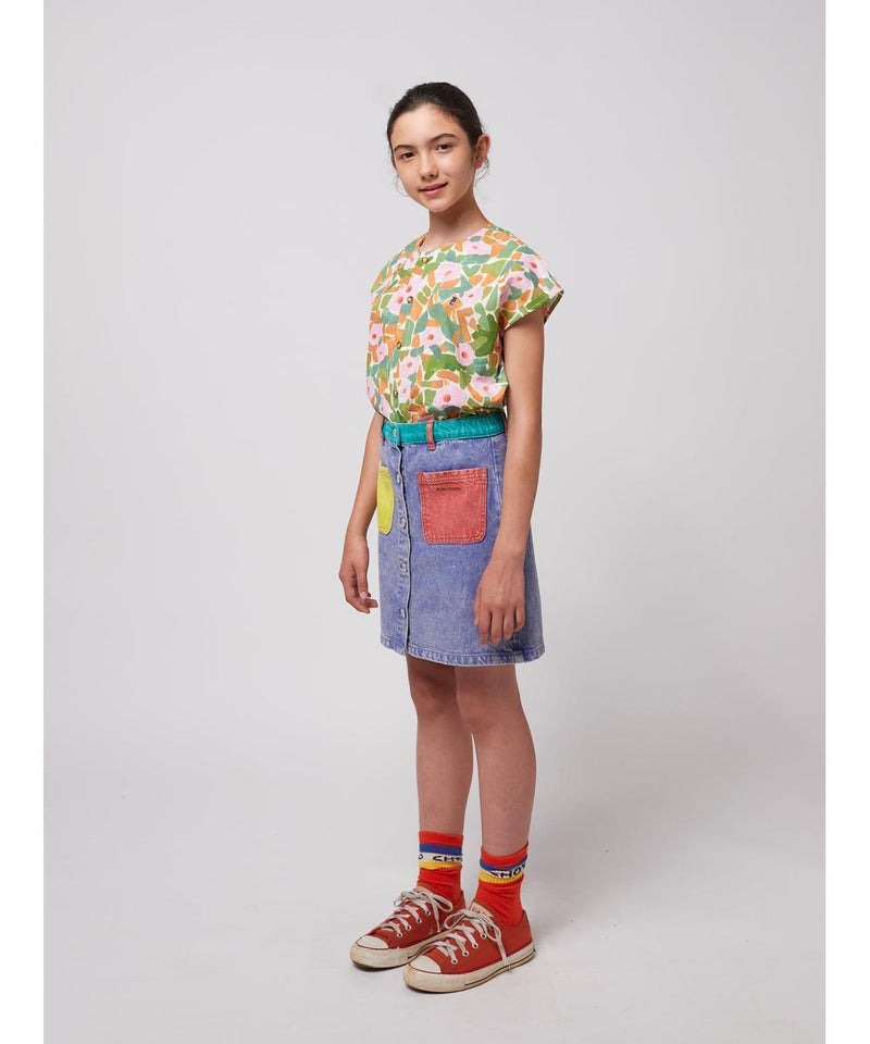 Bobo Choses Color Block Denim Skirt Multicolor