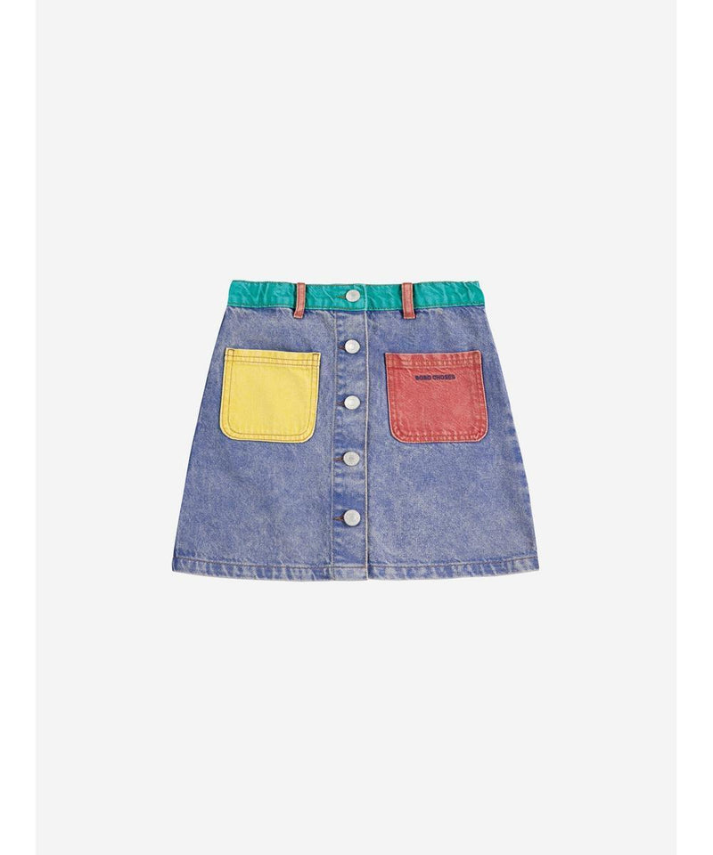 Bobo Choses Color Block Denim Skirt Multicolor