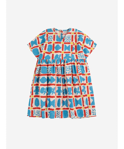 Bobo Choses Geometric Game All Over Woven Dress Offwhite