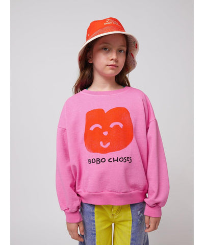 Bobo Choses Joyful Face Sweatshirt Fuchsia