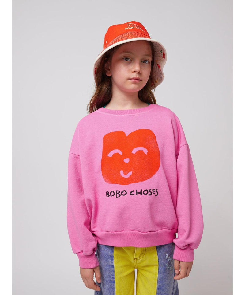Bobo Choses Joyful Face Sweatshirt Fuchsia
