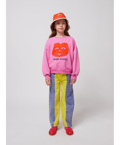Bobo Choses Joyful Face Sweatshirt Fuchsia