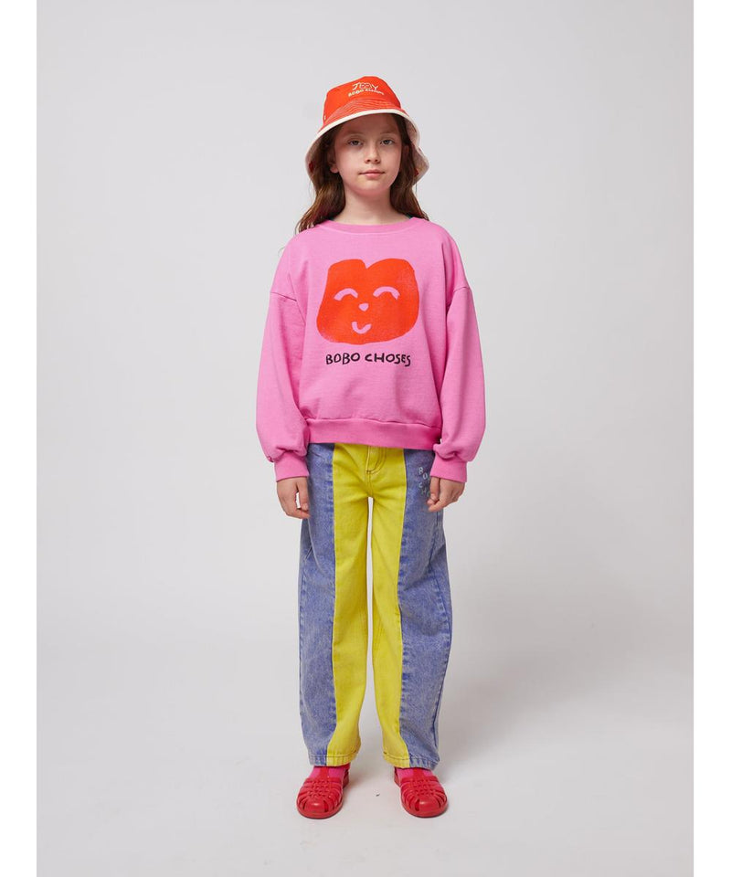 Bobo Choses Joyful Face Sweatshirt Fuchsia