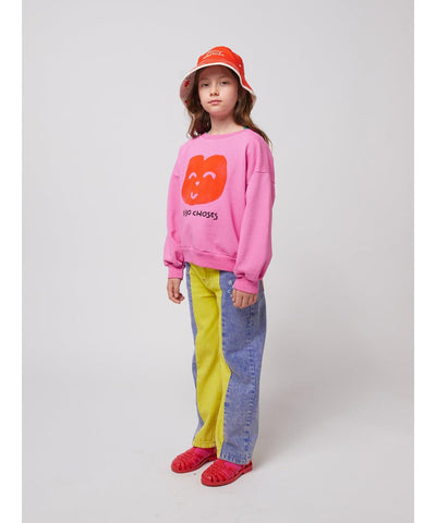 Bobo Choses Joyful Face Sweatshirt Fuchsia