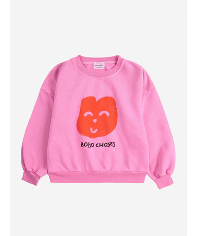 Bobo Choses Joyful Face Sweatshirt Fuchsia