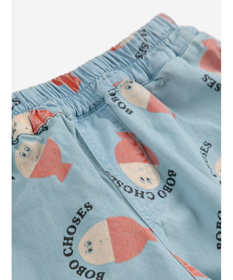Bobo Choses Morning Egg All Over Woven Bermuda Shorts Light Blue