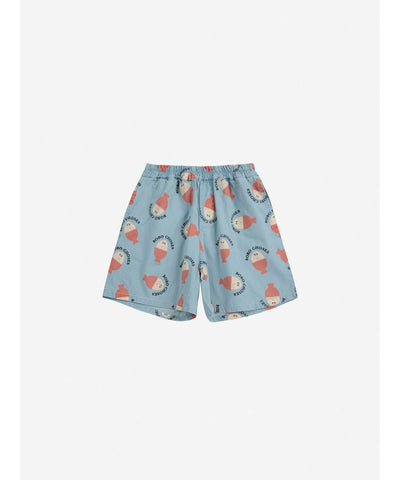 Bobo Choses Morning Egg All Over Woven Bermuda Shorts Light Blue