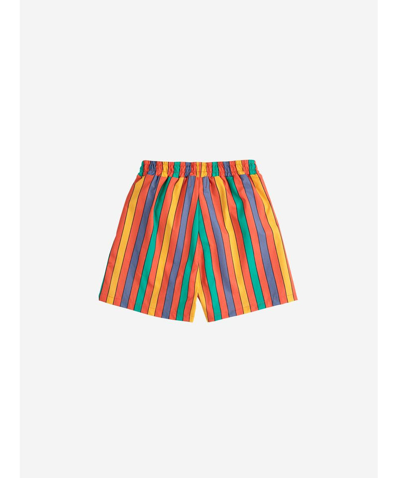 Bobo Choses Multicolor Stripes Swim Board Shorts Red