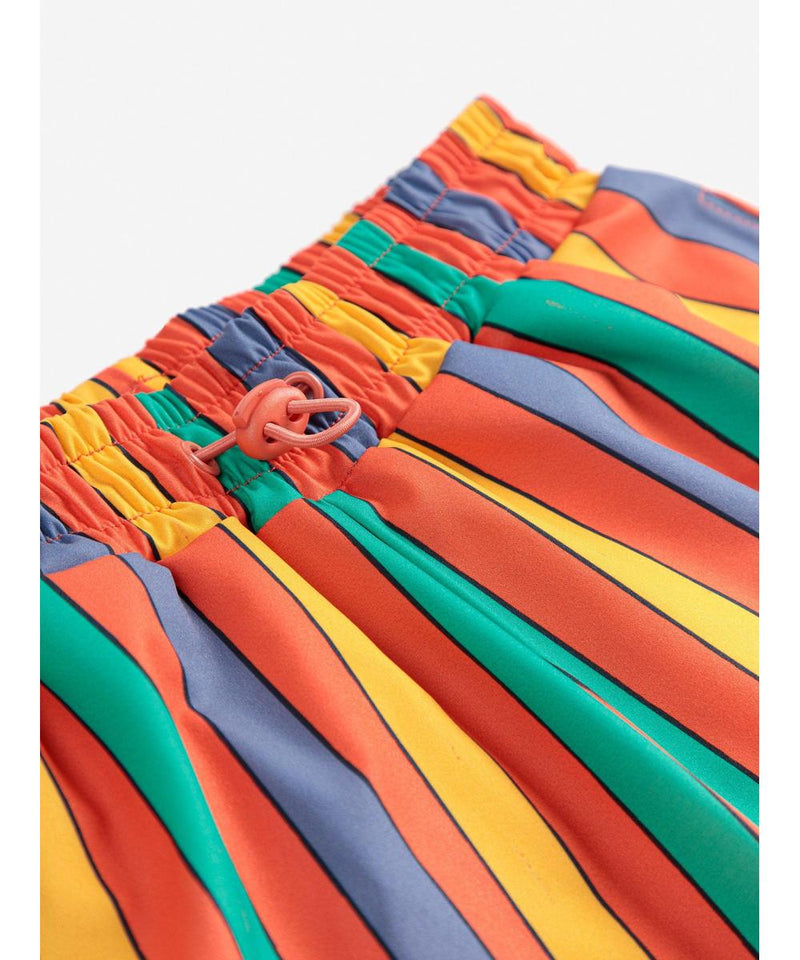 Bobo Choses Multicolor Stripes Swim Board Shorts Red