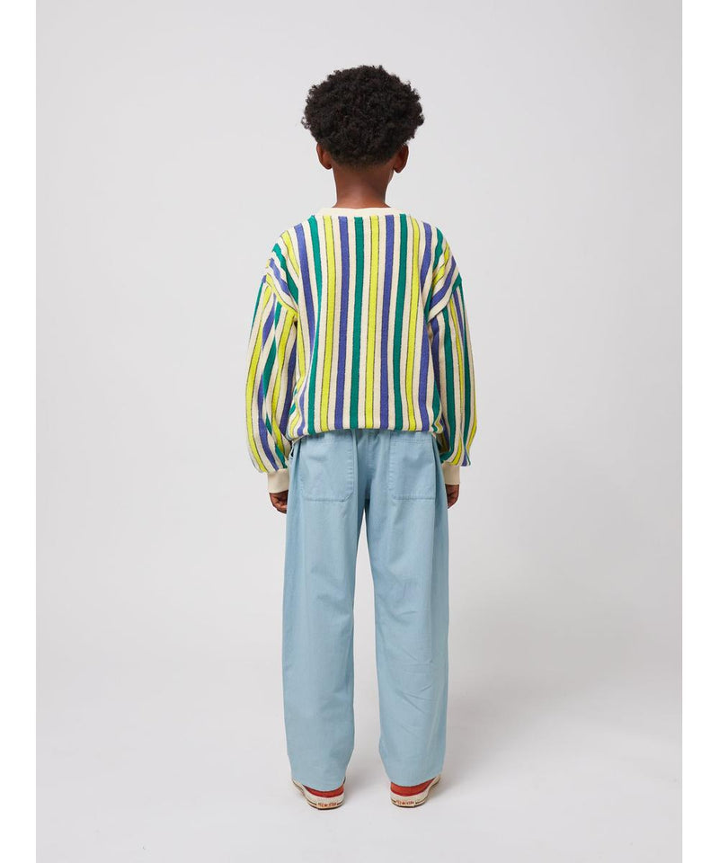 Bobo Choses Multicolor Stripes Terry Cloth Sweatshirt Offwhite