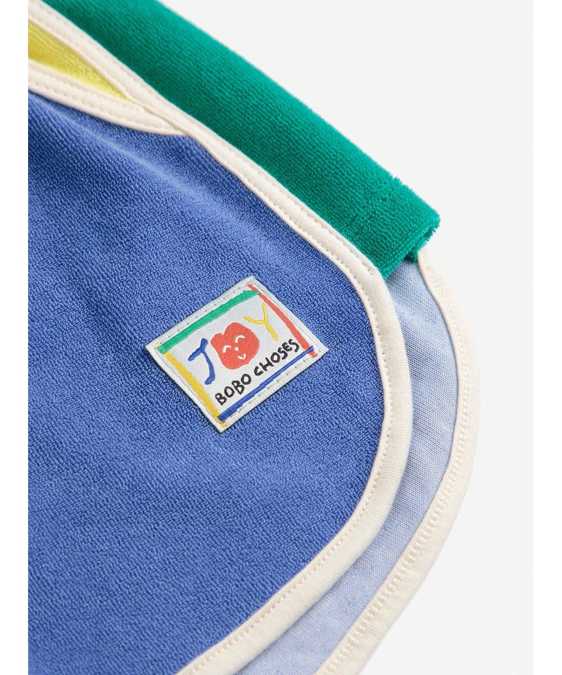Bobo Choses Smiling Color Block Terry Cloth Shorts Blue