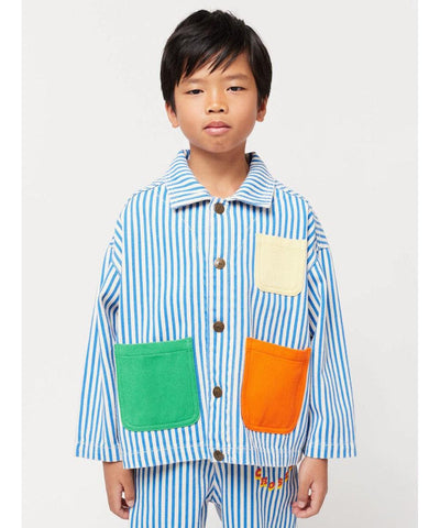Bobo Choses Striped Color Block Denim Jacket
