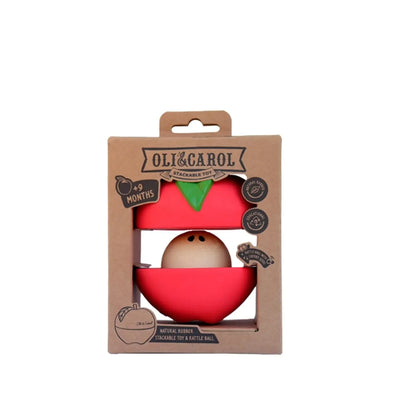 Oli & Carol Bad & Bijtspeeltje Apple Stacking Toy & Rattle Ball
