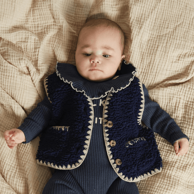Claude & Co BABY Amos Midnight Folk Gilet - Studio Play