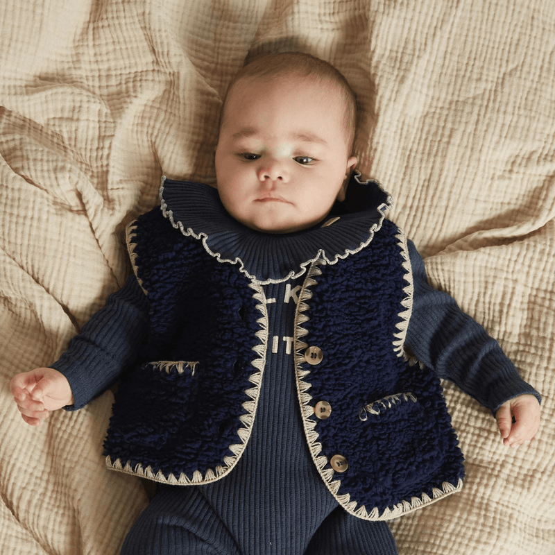 Claude & Co BABY Amos Midnight Folk Gilet - Studio Play