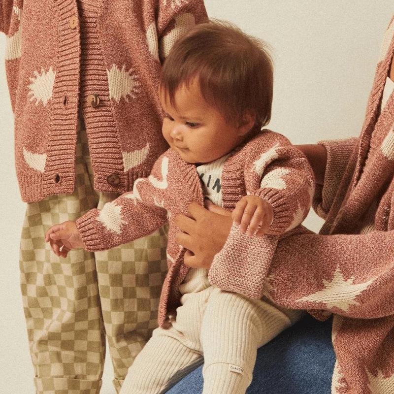 Claude & Co BABY Cozmo Russet Moon Star Knit Cardigan