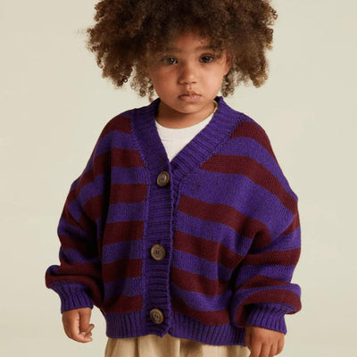 Claude & Co BABY Eben Purple Stripe Cardigan