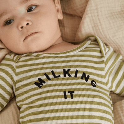 Claude & Co BABY Milking It Stripe Bodysuit - Studio Play