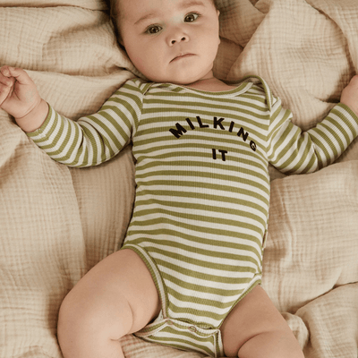 Claude & Co BABY Milking It Stripe Bodysuit - Studio Play