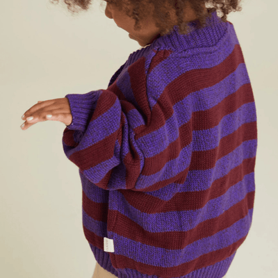 Claude & Co Eben Purple Stripe Cardigan - Studio Play
