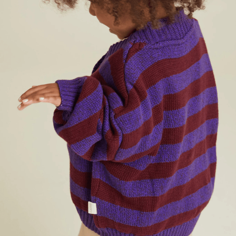 Claude & Co Eben Purple Stripe Cardigan - Studio Play