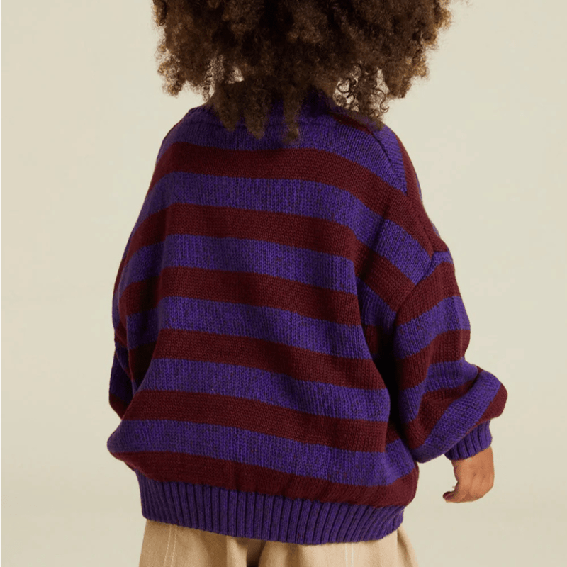 Claude & Co Eben Purple Stripe Cardigan - Studio Play