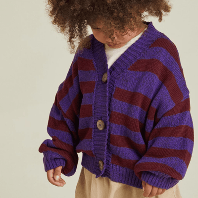 Claude & Co Eben Purple Stripe Cardigan - Studio Play