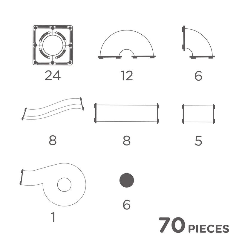 Cleverclixx Ball Run creative pack Pastel 70 pieces