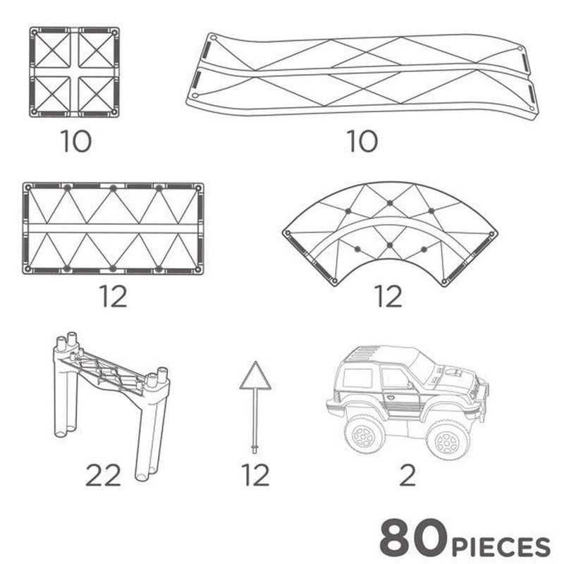 Cleverclixx pastel Race Track Intense - 80 pieces