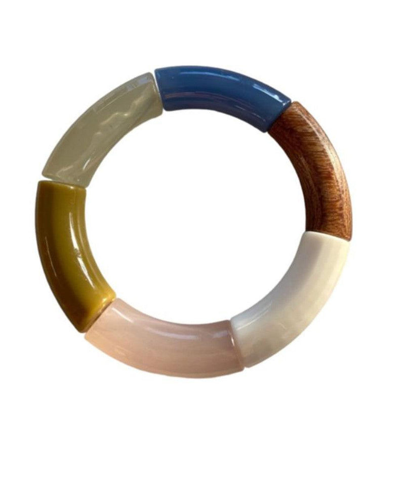 Color & Wood Rainbow Bracelet 7 Wood-mix/Pastel colors