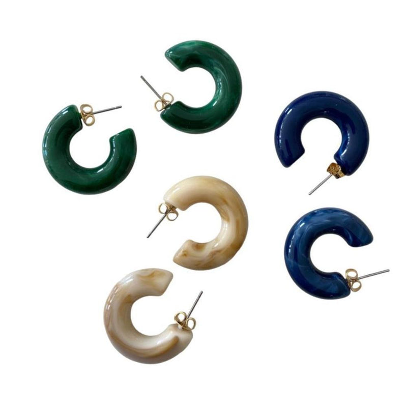Colorful Rainbow Earrings Taupe Light Brown - Marble - Studio Play