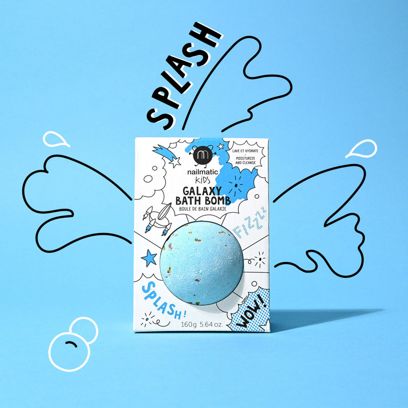 Nailmatic Bath Bomb Comet Blue Red Flakes