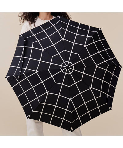 Compacte Eenden Paraplu Black Grid Original Duckhead