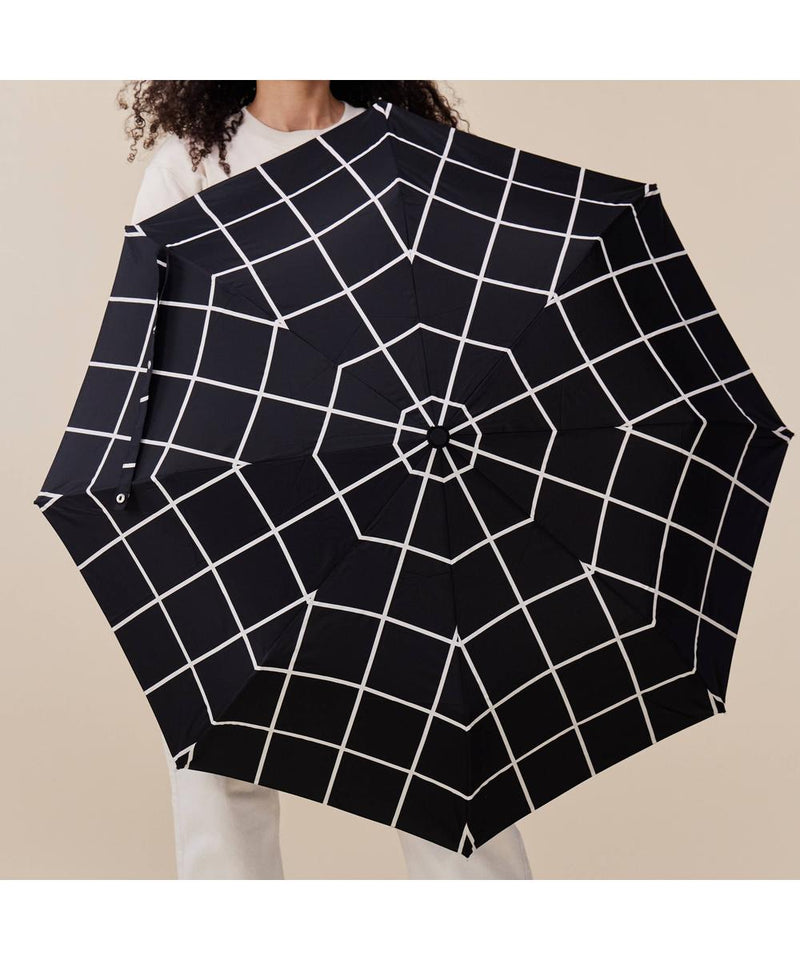 Compacte Eenden Paraplu Black Grid Original Duckhead