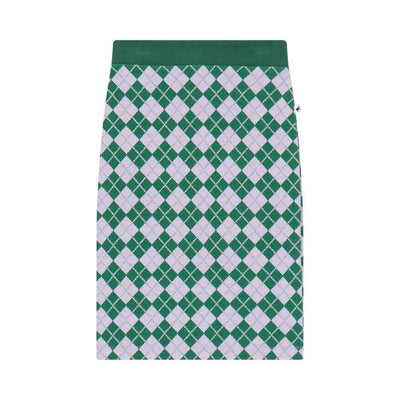 Cos I Said So Knit Argyle Skirt Green/Lilac - Studio Play
