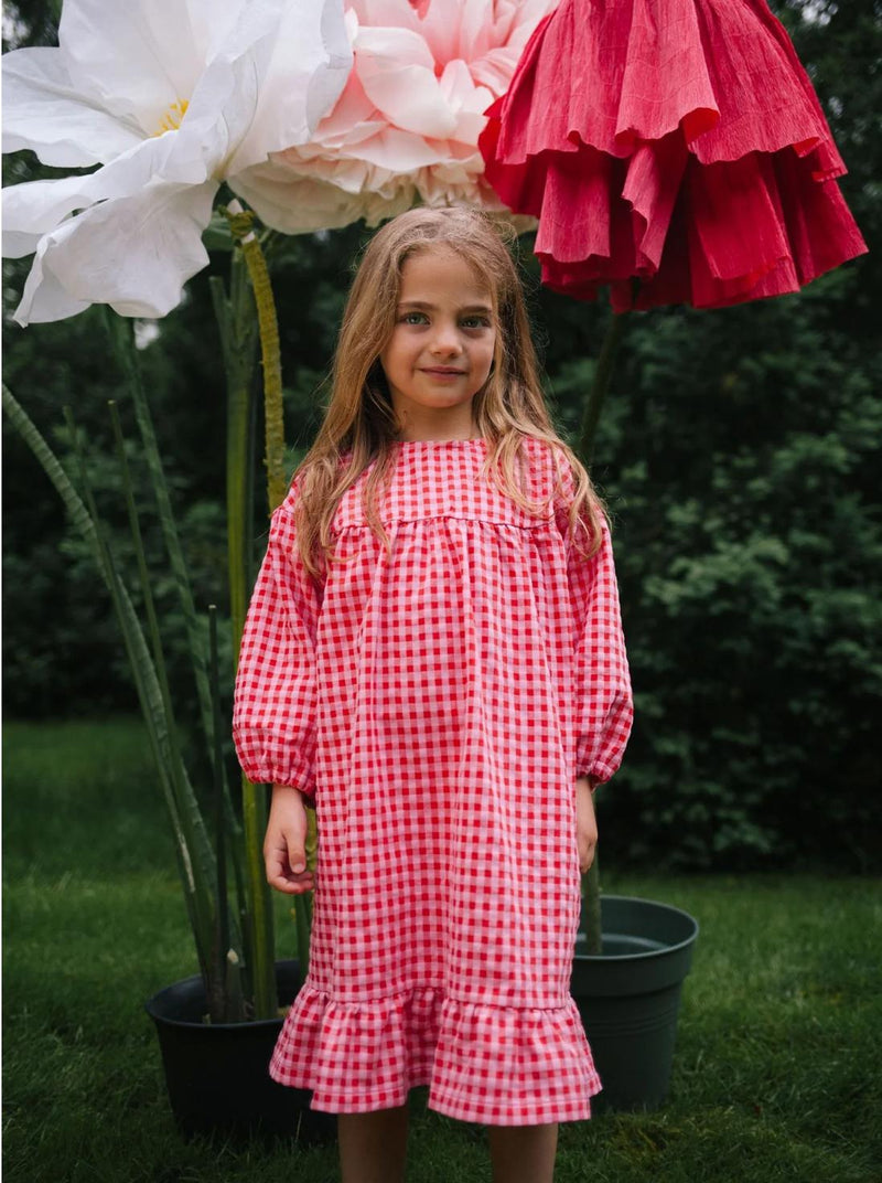 Daily Brat Silly Checked Dress Sunny Red