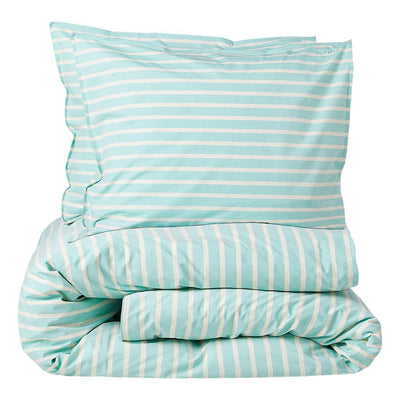 Suite702 Set Dekbedovertrek Stripe Green Ecru