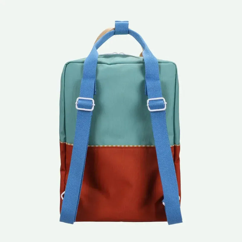 Sticky Lemon Backpack Large Wonders Colourblocking Aquatic Green / Shipwreck Rust