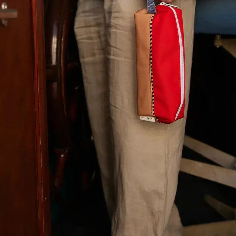Sticky Lemon Pencil Case Wonders Colourblocking Red Hat Jane Beige