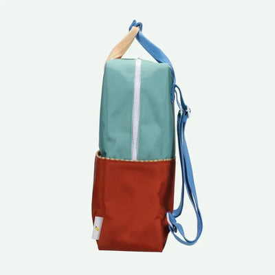 Sticky Lemon Backpack Large Wonders Colourblocking Aquatic Green / Shipwreck Rust