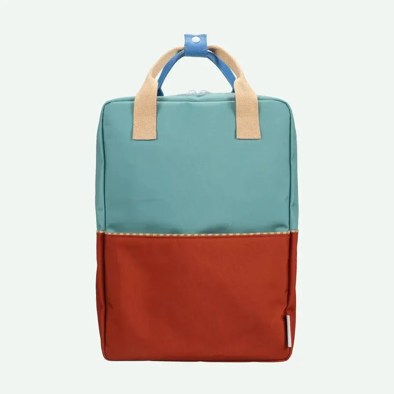 Sticky Lemon Backpack Large Wonders Colourblocking Aquatic Green / Shipwreck Rust