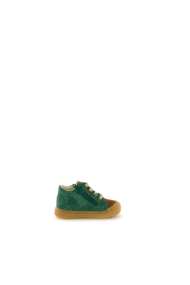 Falcotto BABY Sneaker Snopes Zip Suede Green Bottle - Cuoio - Studio Play