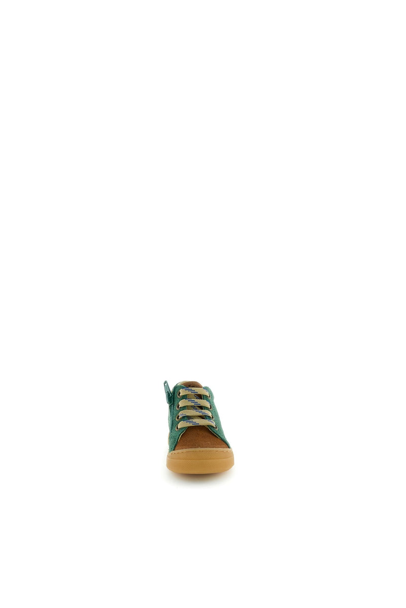 Falcotto BABY Sneaker Snopes Zip Suede Green Bottle - Cuoio - Studio Play
