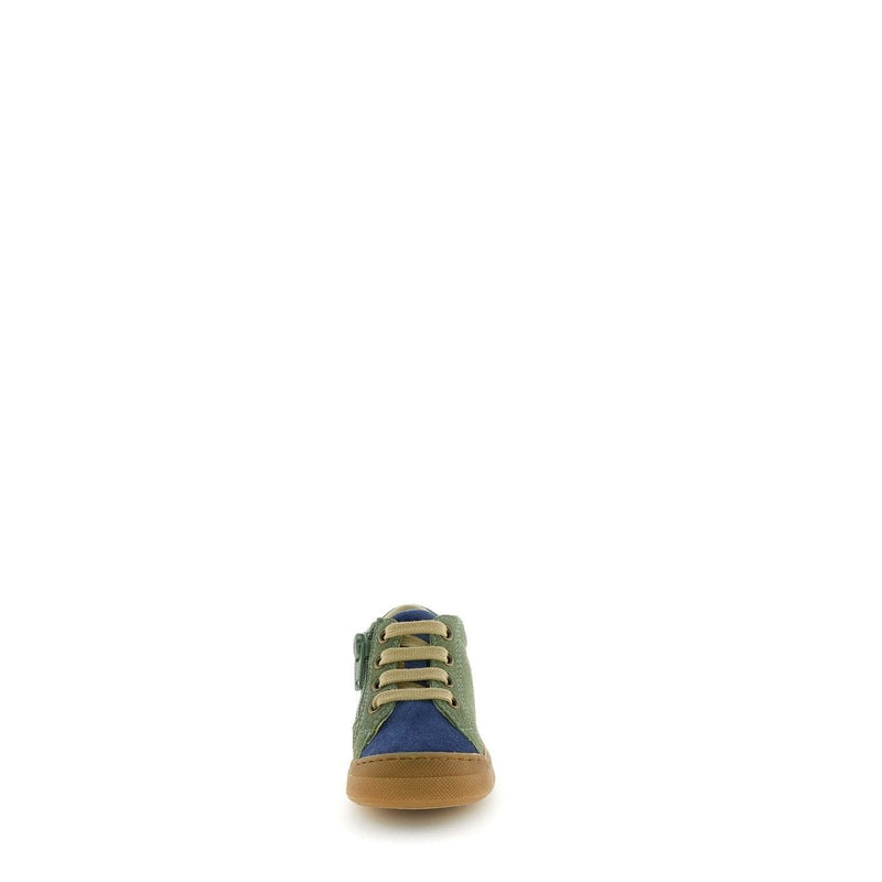 Falcotto KIDS Sneaker Snopes Zip Suede Green Spazz. Olive - Azure - Studio Play